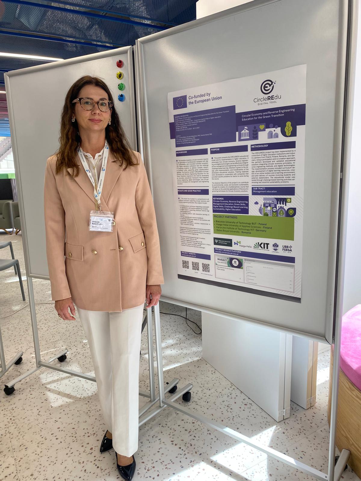 A woman during a poster session