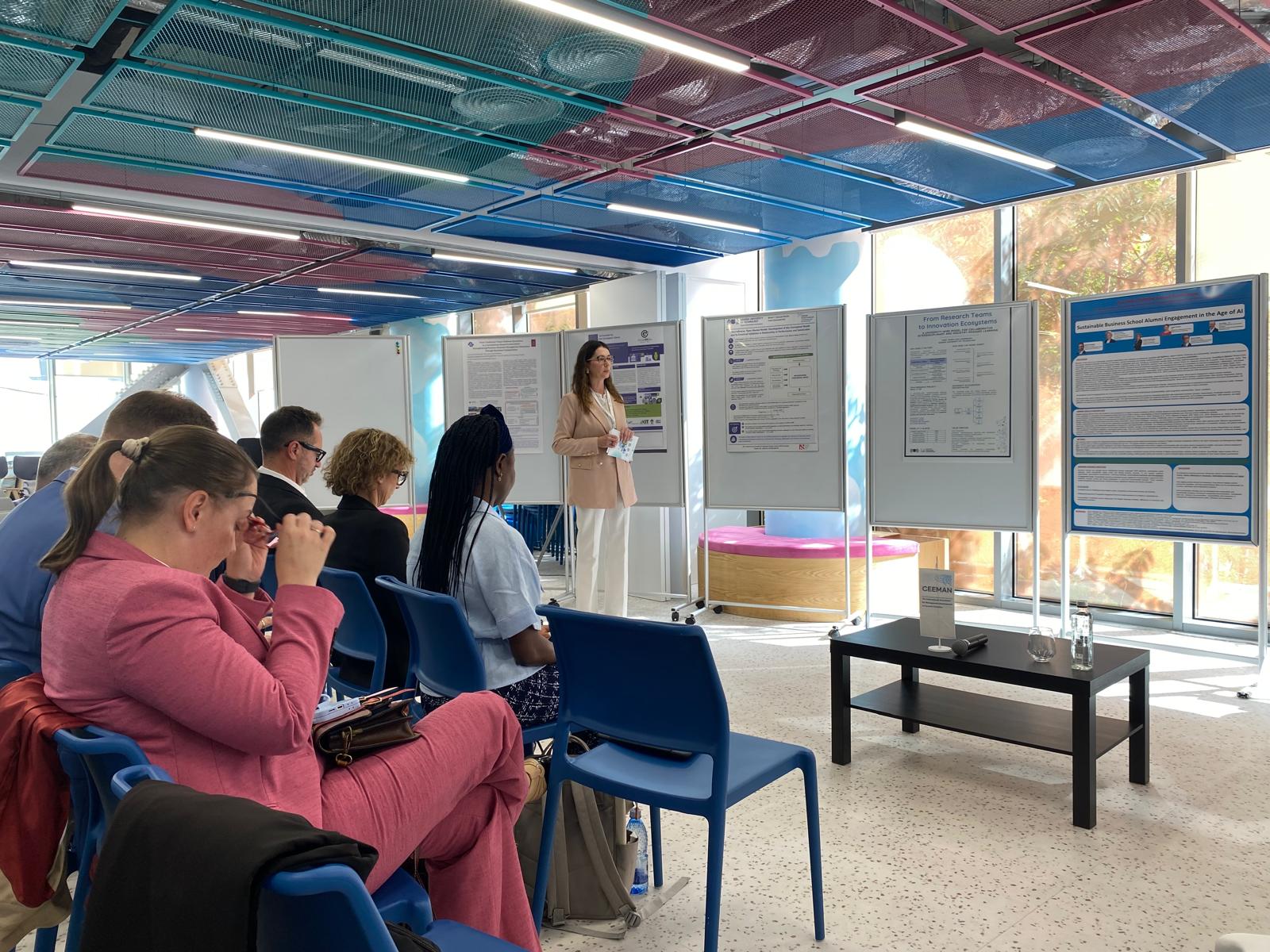 A woman during a poster session